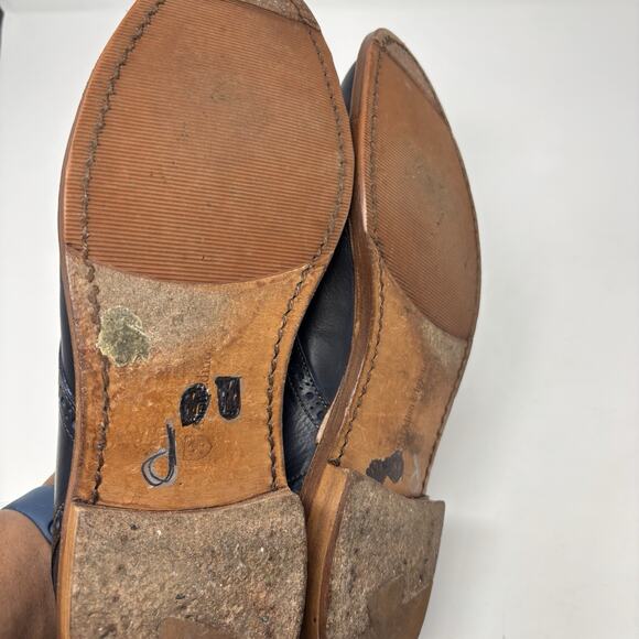 Allen Edmonds Men’s Sz10 Bainbridge Navy Blue Wingtip Leather Shoes - Picture 8 of 8